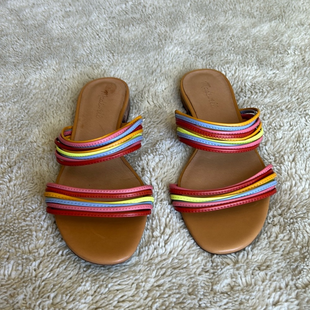Madewell The Meg Slide Rainbow Colors Size 9